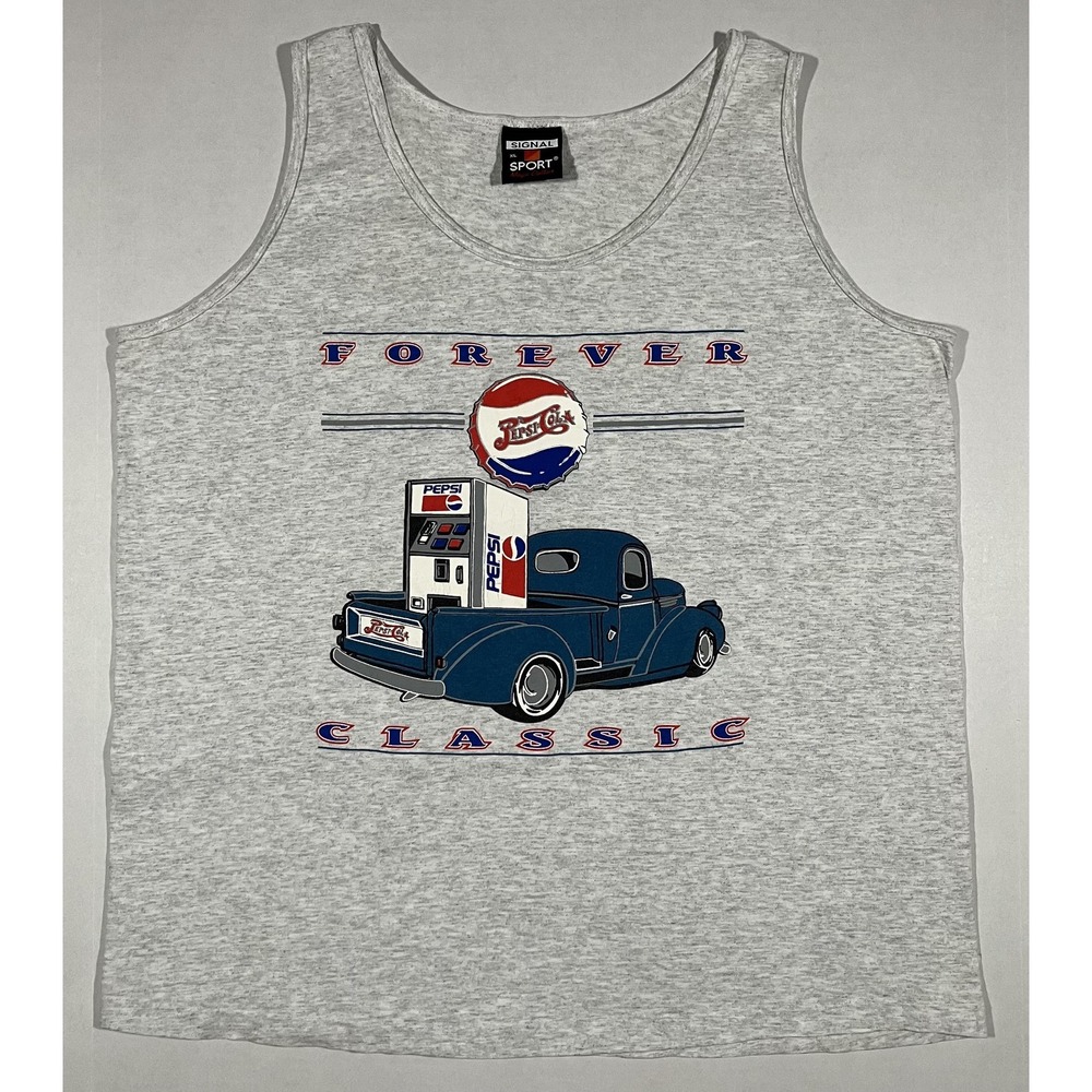 Vintage Pepsi Tank Top Mens XL Forever Classic Truck Made USA 90s Soda
